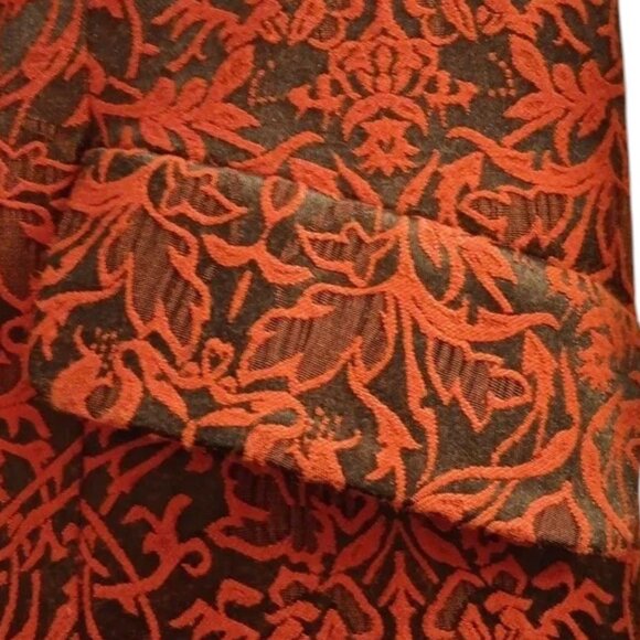 Women's Scarlett brand red & black patterned vintage lightweight long jacket, 8 - Picture 3 of 5